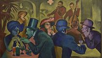 Bohumil Kubišta: Kavárna (1910). Olej, plátno (Galerie moderního umění v Hradci... Bohumil Kubišta: Kavárna (1910). Olej, plátno (Galerie moderního umění v Hradci...