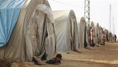 Uprchlický tábor v Sýrii.