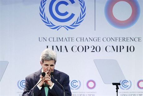Na konferenci o ochran klimatu v peruánské Lim promluvil i John Kerry.