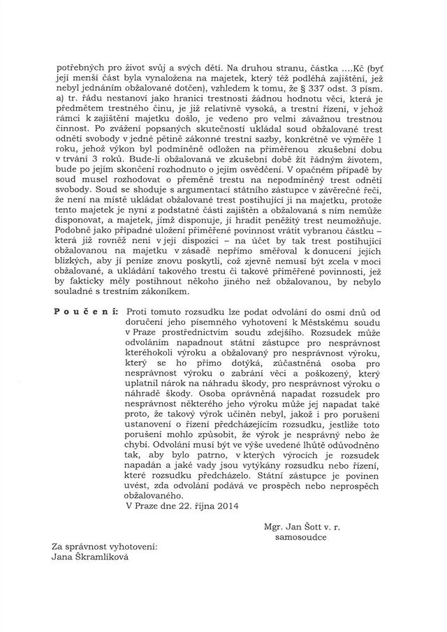 Rozsudek nad Stanislavou Dbalou v kauze Homolka, str. 6