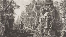 Giovanni Battista Piranesi: Pohled na křižovatku antických cest Via Appia... Giovanni Battista Piranesi: Pohled na křižovatku antických cest Via Appia...