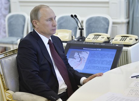 Vladimir Putin na tiskové konferenci v Moskv.