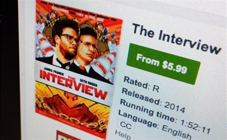 Prodej filmu The Interview na internetu.