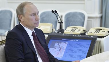 Vladimir Putin na tiskov konferenci v Moskv.
