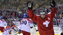 Švýcarský útočník Kevin Fiala oslavuje vstřelenou branku. | na serveru Lidovky.cz | aktuální zprávy