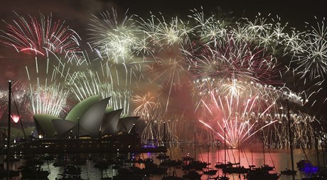 Australské oslavy nového roku v plném proudu