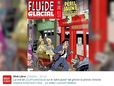 luté nebezpeí. Humoristický magazín Fluide Glacial karikaturou na titulní...