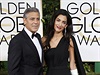 Spolen se svou enou, advokátkou Amal Clooney, se úastnil 15. února...