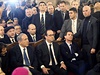 Israelský premiér Netanyahu a Francois Hollande na ceremoniálu k uctní památky...