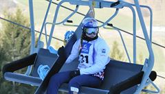 Snowboardcrossaka Eva Samková pi tréninku na mistrovství svta v rakouském...