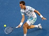 Krok k mi. Tom Berdych bhem semifinlovho utkn na Australian Open.