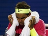 Rafael Nadal ml toho bhem zpasu s Timem Smyczekem pln zuby.