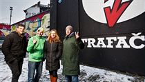 Frontmani Trafačky (zleva): Jakub Nepraš, Michal Cimala, Blanka Čermáková a Jan... Frontmani Trafačky (zleva): Jakub Nepraš, Michal Cimala, Blanka Čermáková a Jan...