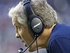 Trenér Seattlu Pete Carroll v prbhu utkání.