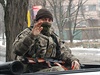Oleg z Charkova, ukrajinsk velitel jednoho z oddlu chrncch Mariupol. Rusm...