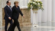 Angela Merkelov a Francois Hollande m na schzku s bloruskm prezidentem.