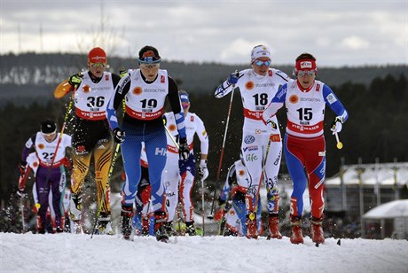 eská bkyn Eva Vrabcová-Nývltová (vpravo) na mistrovství svta ve Falunu.