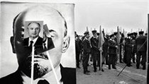 Milicionáři se řadí do prvomájového průvodu. Milicionáři se řadí do prvomájového průvodu.