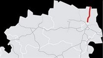 Mapa dlnice A5 z Vdn do Mikulova.