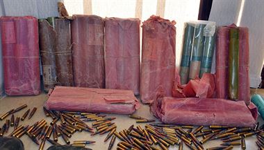 Zsoby munice nalezen v Libyi nedaleko hranic s Tuniskem.