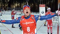 Ondřej Moravec v cíli závodu s hromadným startem v Kontiolahti. | na serveru Lidovky.cz | aktuální zprávy