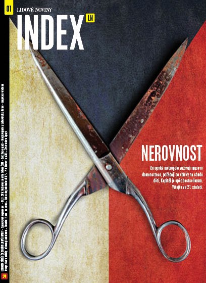 Titulní strana nového magazínu Lidových novin Index.