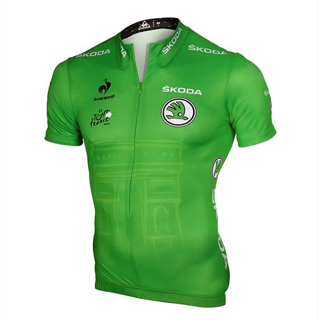 Nová image zeleného dresu na Tour de France, s logem firmy koda.