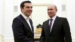 Ruský prezident Vladimir Putin s eckým premiérem Alexisem Tsiprasem ped...