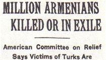 Milion Armn zabitch nebo v exilu, Titulek v listu New York Times, 15....