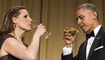 Americk prezident Barack Obama na tradin galaveei s novini...