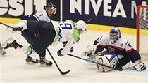 PO HLAVĚ DO BRANKY. Adam Jánošík ze Slovenska se snaží zastavit Slovince Žigu... | na serveru Lidovky.cz | aktuální zprávy