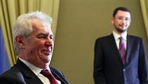 Hradní duo: prezident Miloš Zeman a jeho mluvčí Jiří Ovčáček