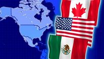 Severoamerická dohoda o volném obchodu (NAFTA) mezi USA, Mexikem a Kanadou. Severoamerická dohoda o volném obchodu (NAFTA) mezi USA, Mexikem a Kanadou.