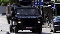 Jednotky makedonsk ozbrojen policie v Kumanovu.