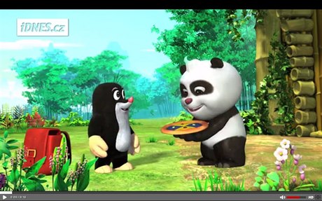 Krteek a panda v pilotním dílu nového seriálu.