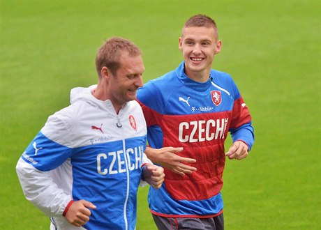 Pavel Kadeábek na tréninku reprezentace.