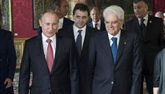 Setkání italského prezidenta Sergia Matterelly s ruským protjkem Vladimirem...