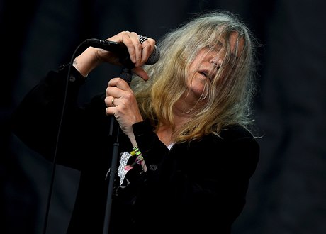 Patti Smith na festivalu v Glastonbury 2015.