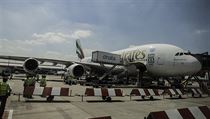 Airbus A380 společnosti Emirates v Praze 1. 7. 2015 u příležitosti pátého... | na serveru Lidovky.cz | aktuální zprávy