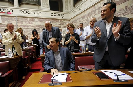 ecký premiér Tsipras na zasedání vládnoucí strany SYRIZA