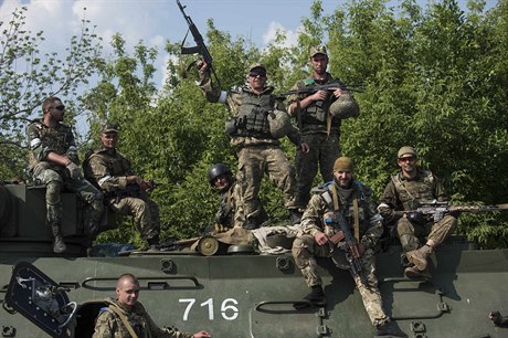 Ukrajintí vojáci v Doncké oblasti.