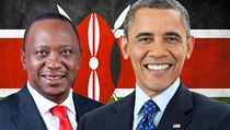 Keňský prezident Uhuru Kenyatta a jeho americký protějšek Barack Obama. Keňský prezident Uhuru Kenyatta a jeho americký protějšek Barack Obama.