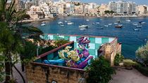 Malba, kterou na festivalu street art na Malt, vytvoil Tony Cuboliquido.