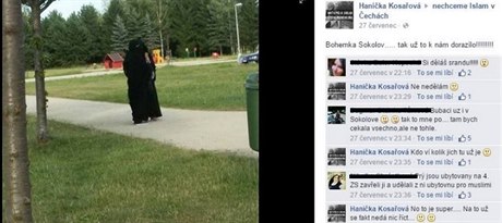 Píspvek na Facebooku ve skupin Nechceme Islám v echách
