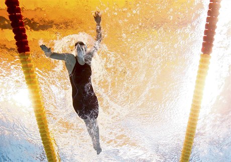 Momentka z plaveckého mistrovství svta v Kazani: Amerianka Katie Ledecká.