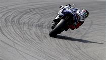 Jorge Lorenzo pi trninku v Brn.