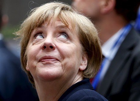 Kancléka Angela Merkelová na mimoádném summitu eurozóny.