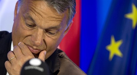 Maarský premiér Viktor Orbán na jednání v Bruselu.