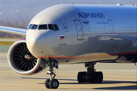 Boeing 777 v barvách ruské spolenosti Aeroflot.