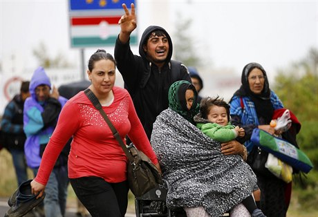 Rodina uprchlík na cest do Rakouska